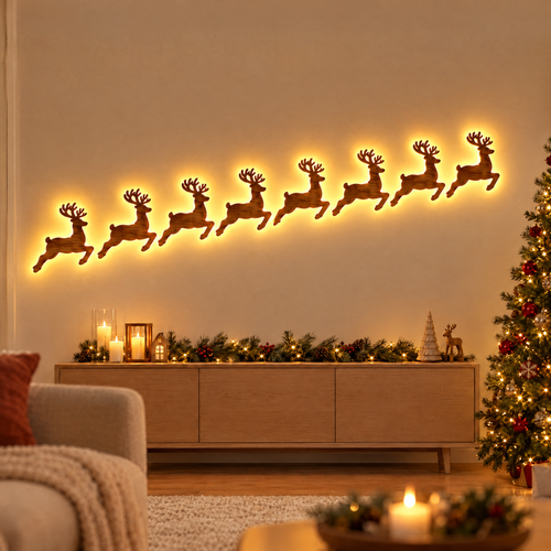 Renifery LED Na Ścianę
